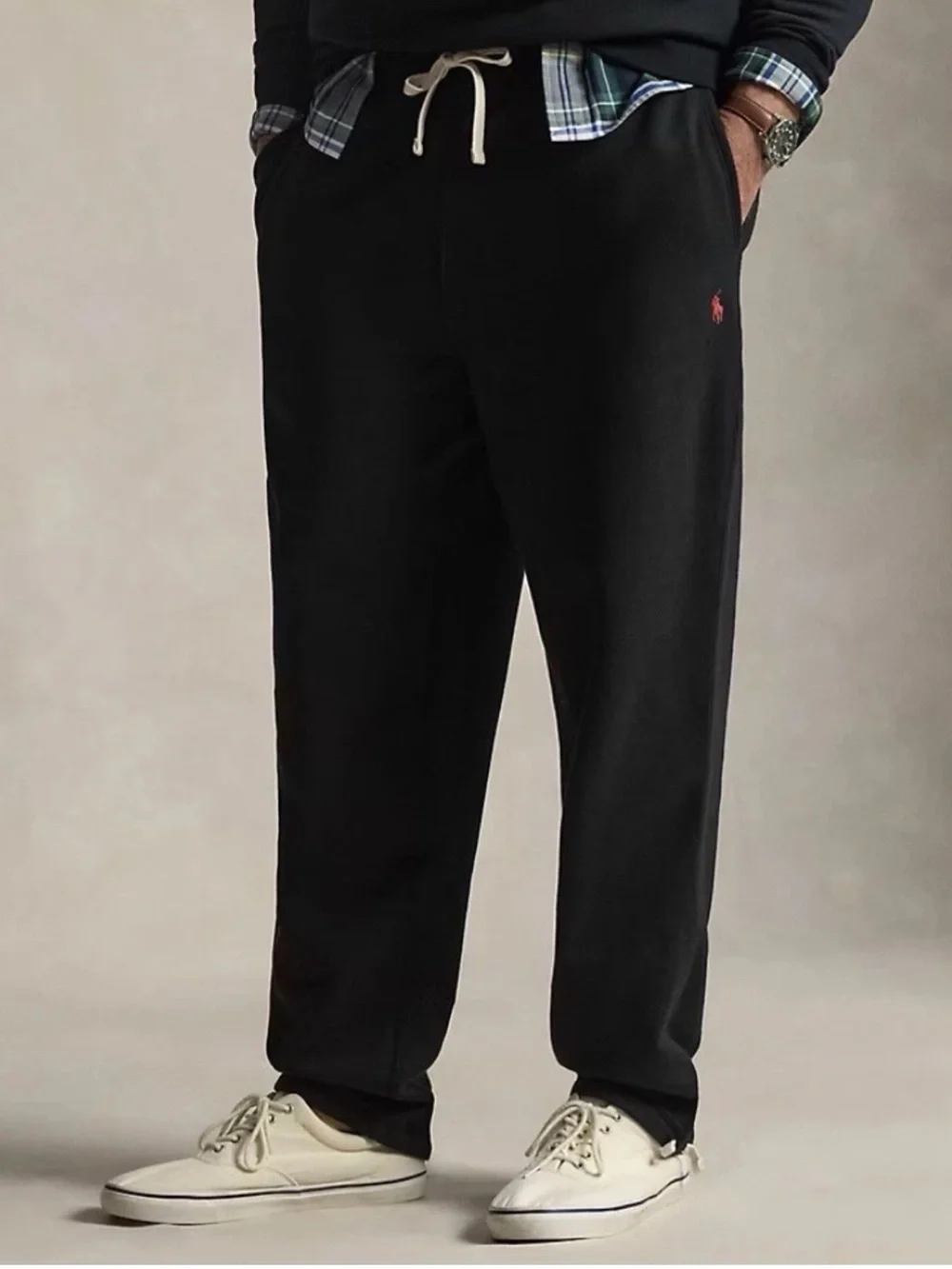 Polo by Ralph Lauren Black Sweatpants with Contrast Drawstring 3XB